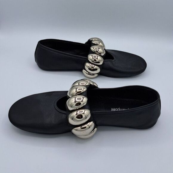 Jeffrey Campbell Mary Jane Ballet Flats Black Stud Embellished Size 7 - Picture 4 of 11